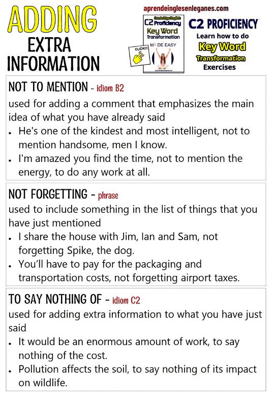 Adding Extra Information 3 Common Phrases